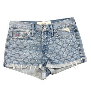 Hollister Rhinestone Bling Jean Shorts 0 24